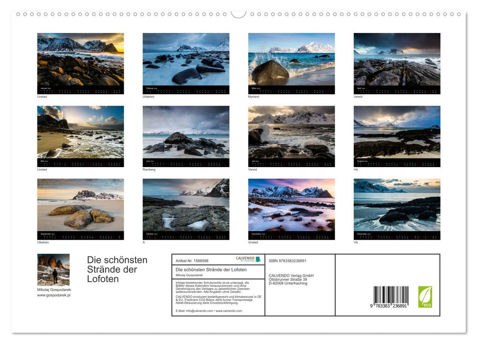 Die schönsten Strände der Lofoten - Norwegen (CALVENDO Premium Wandkalender 2024)