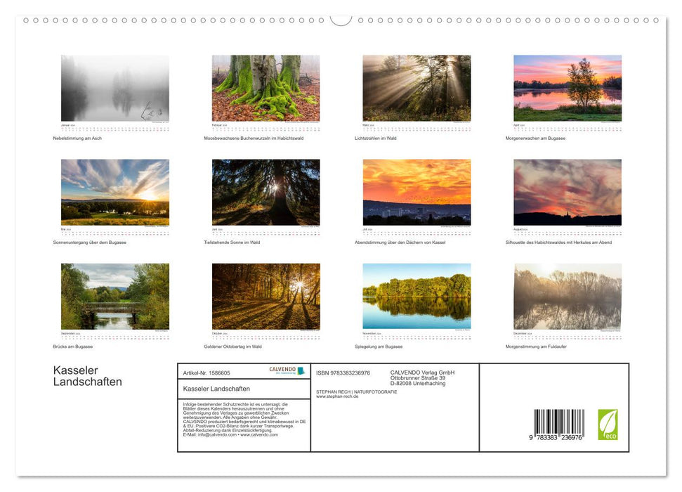 Kasseler Landschaften (CALVENDO Premium Wandkalender 2024)
