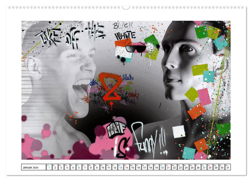 Le graffiti rencontre la photographie (Calendrier mural CALVENDO Premium 2024) 