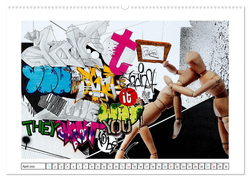 Le graffiti rencontre la photographie (Calendrier mural CALVENDO Premium 2024) 