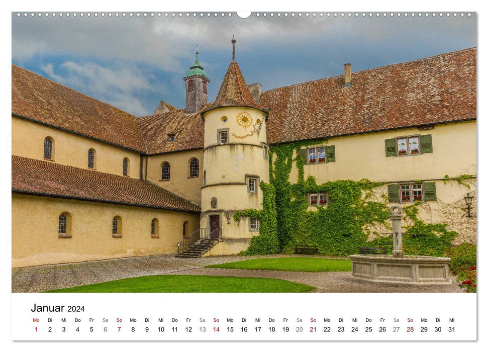 Île du monastère de Reichenau - Site du patrimoine mondial de l'UNESCO sur le lac de Constance (Calendrier mural CALVENDO 2024) 