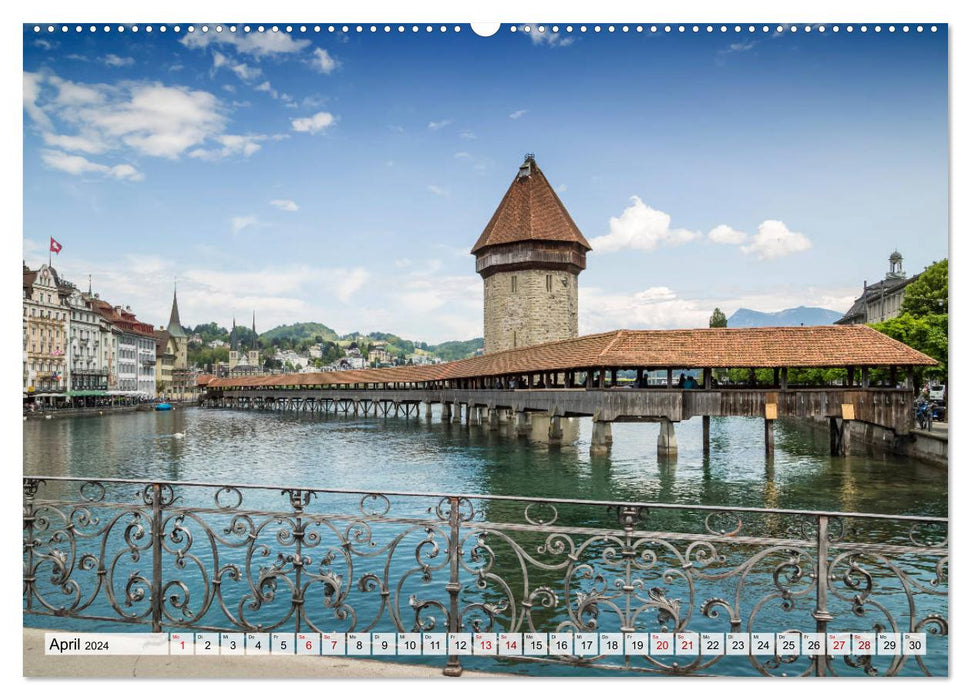 LUCERNE Impressions idylliques (Calendrier mural CALVENDO Premium 2024) 