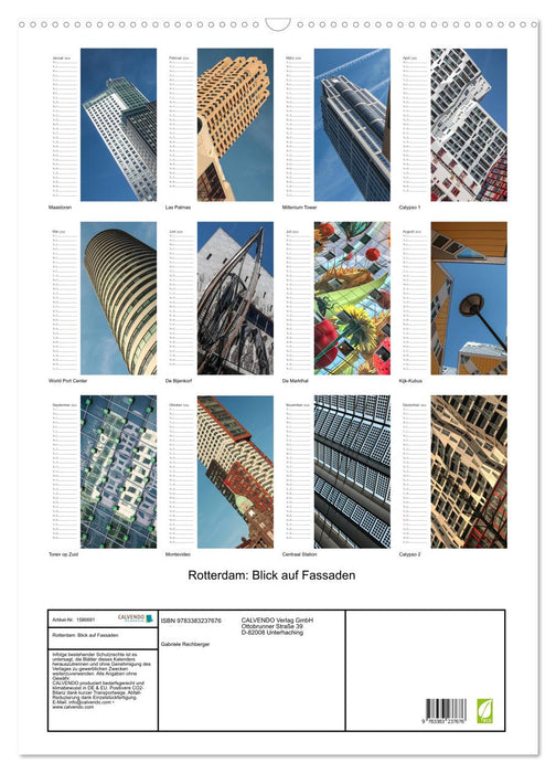 Rotterdam : Vue des façades (calendrier mural CALVENDO 2024) 