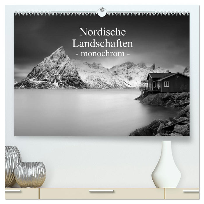 Nordische Landschaften - monochrom (CALVENDO Premium Wandkalender 2024)