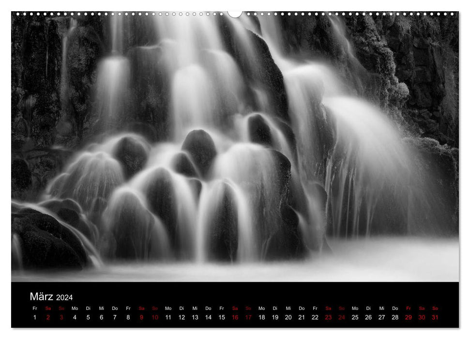 Nordische Landschaften - monochrom (CALVENDO Premium Wandkalender 2024)