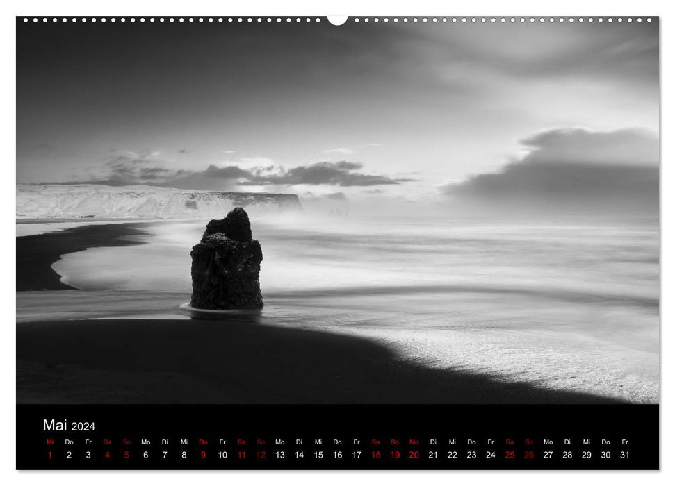 Nordische Landschaften - monochrom (CALVENDO Premium Wandkalender 2024)