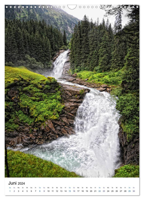 Krimmler Wasserfälle - Urkräfte der Natur in den Hohen Tauern (CALVENDO Wandkalender 2024)