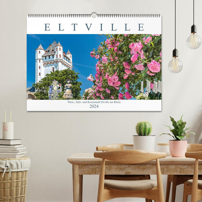 Eltville am Rhein - vin, vin mousseux, roses (calendrier mural CALVENDO 2024) 