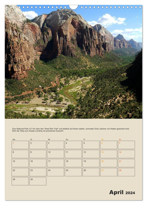 Wanderungen auf dem Colorado-Plateau (CALVENDO Wandkalender 2024)