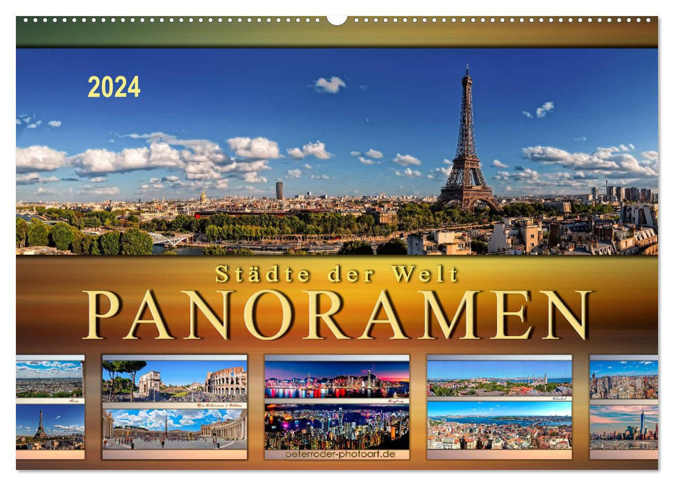 Villes du monde, panoramas (Calendrier mural CALVENDO 2024) 