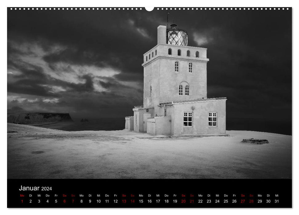 Paysages nordiques - monochrome (Calendrier mural CALVENDO 2024) 