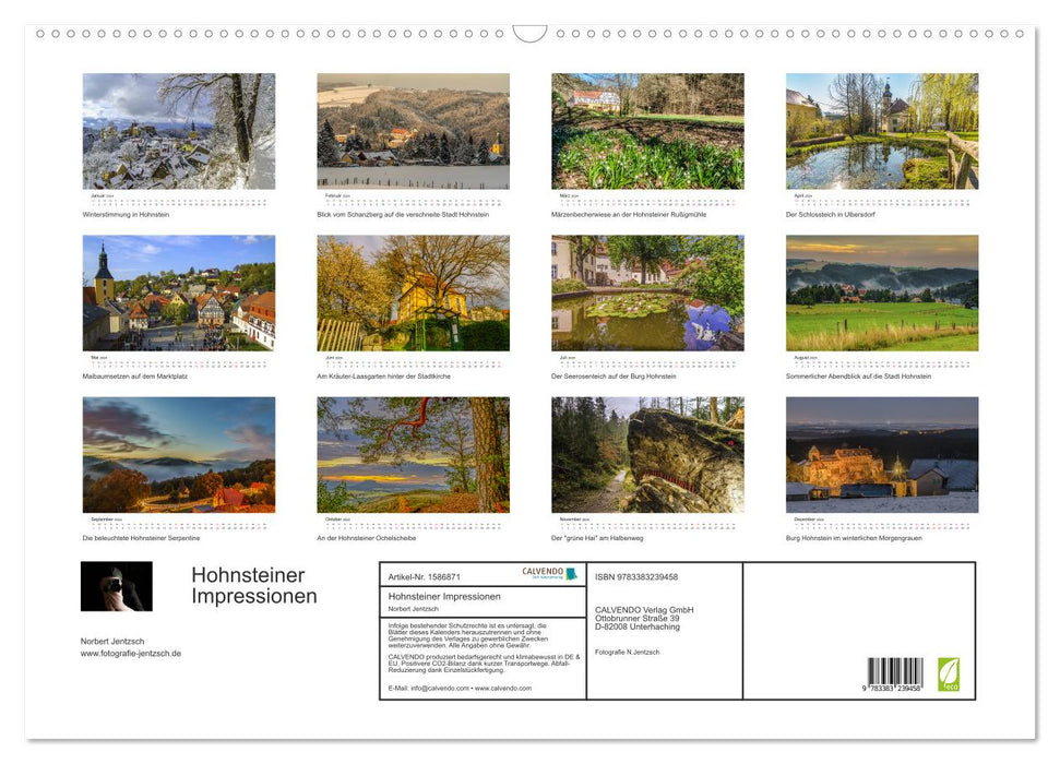 Impressions Hohnsteiner (calendrier mural CALVENDO 2024) 