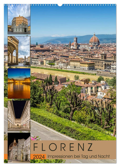 Impressions FLORENCE de jour comme de nuit (calendrier mural CALVENDO 2024) 