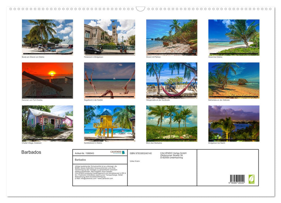 Barbados (CALVENDO Wandkalender 2024)