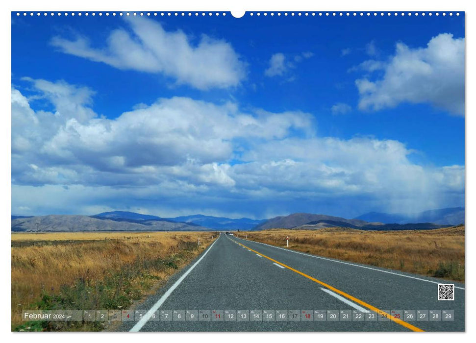 Nouvelle-Zélande En route sur les routes de rêve de l'île du Sud (Calendrier mural CALVENDO Premium 2024) 