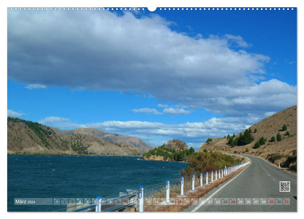 Nouvelle-Zélande En route sur les routes de rêve de l'île du Sud (Calendrier mural CALVENDO Premium 2024) 