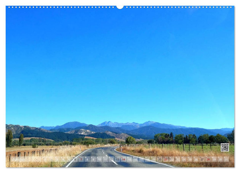 Nouvelle-Zélande En route sur les routes de rêve de l'île du Sud (Calendrier mural CALVENDO Premium 2024) 