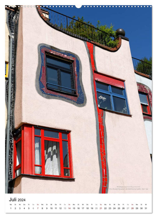 Wohnen unterm Regenturm - Ein Hundertwasser Architekturprojekt, 1991-94 (CALVENDO Premium Wandkalender 2024)