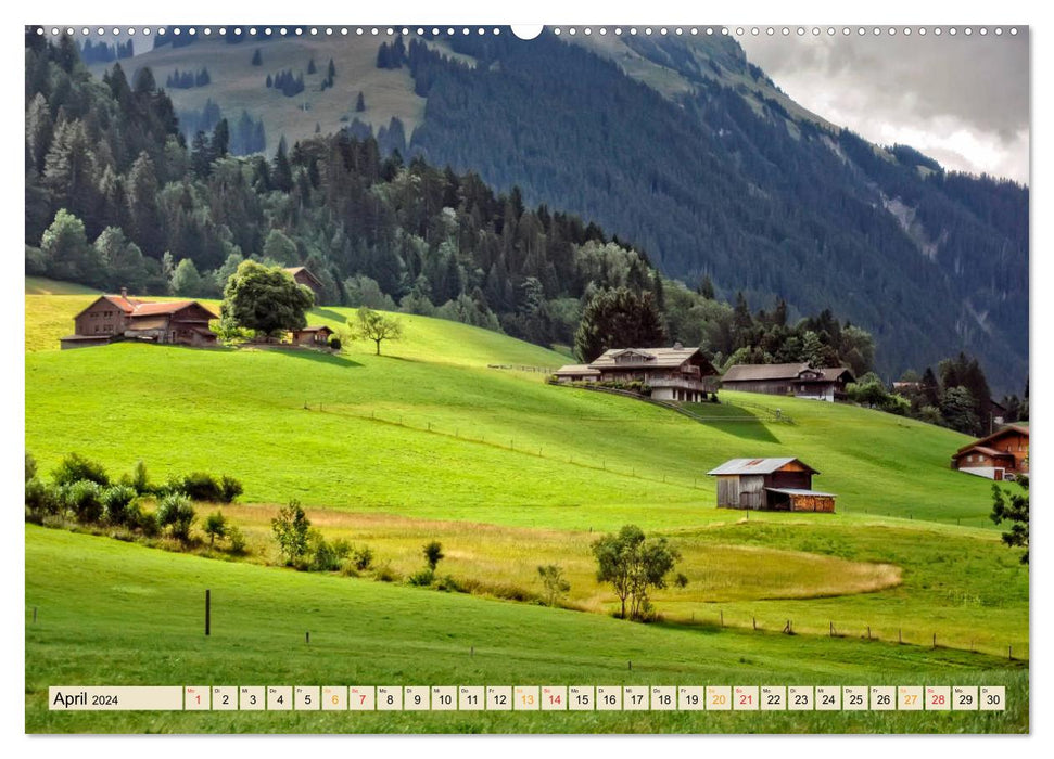 Sur le grand tour de la Suisse, étape 2, du lac Léman à Saint-Gall (Calendrier mural CALVENDO Premium 2024) 