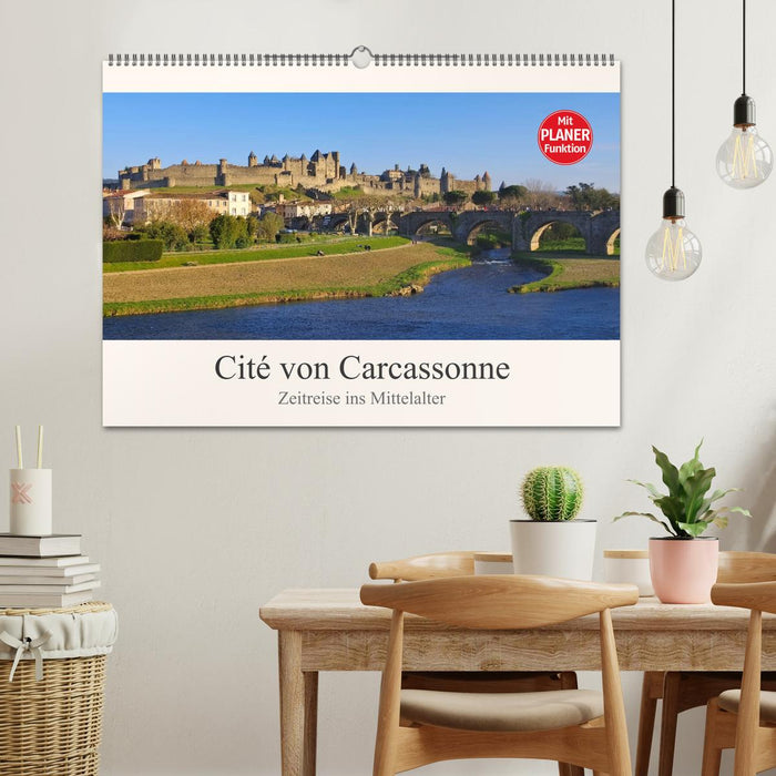 Cité de Carcassonne - Voyage dans le temps au Moyen Âge (Calendrier mural CALVENDO 2024) 