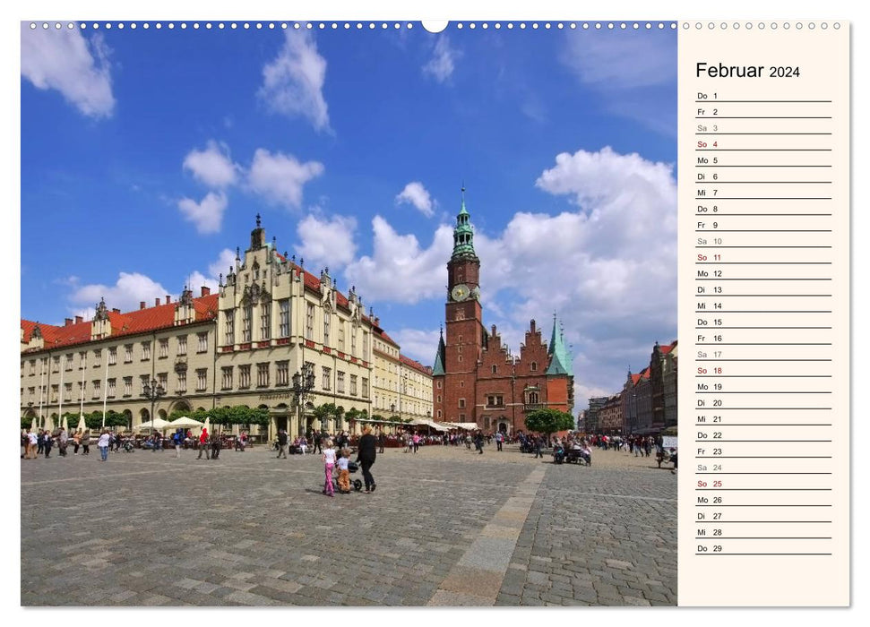 Wroclaw - Le cœur de la Silésie sur l'Oder (Calendrier mural CALVENDO Premium 2024) 