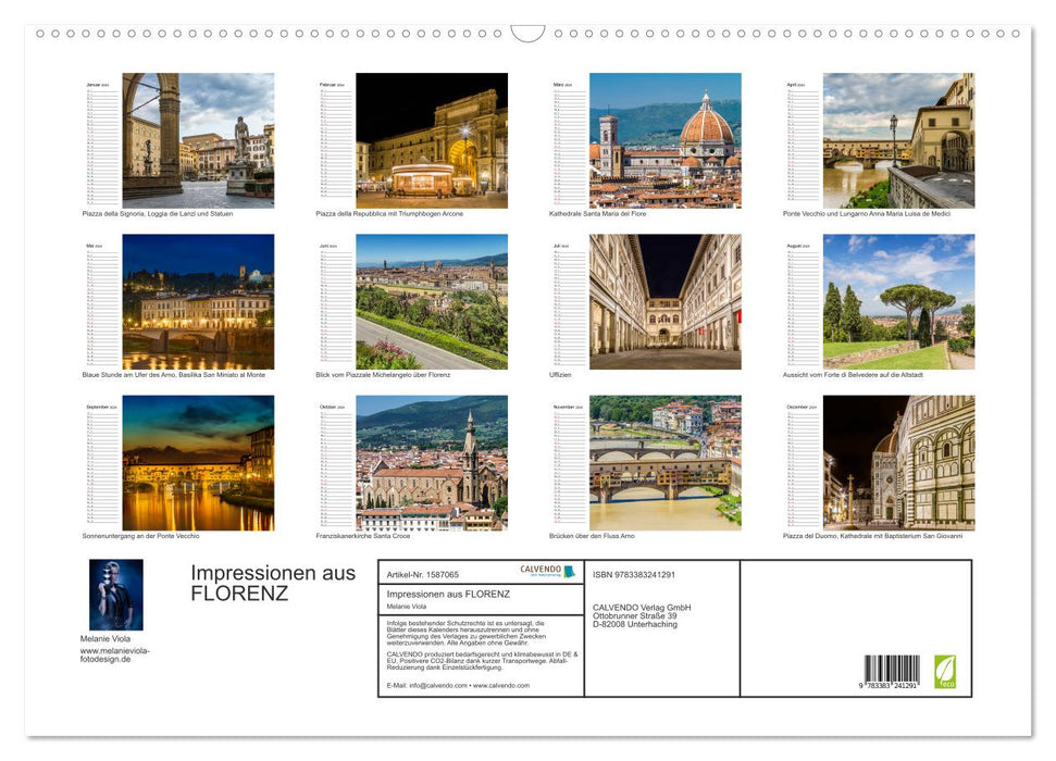 Impressions de FLORENCE (calendrier mural CALVENDO 2024) 