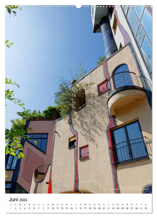 Wohnen unterm Regenturm - Ein Hundertwasser Architekturprojekt, 1991-94 (CALVENDO Wandkalender 2024)