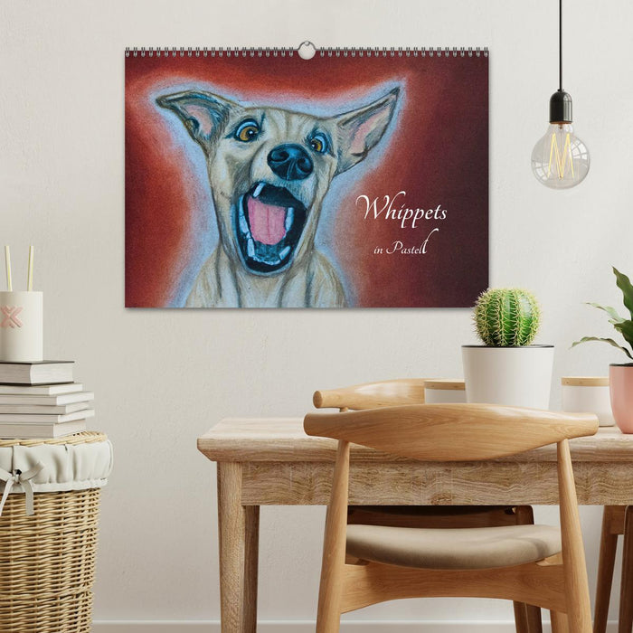 Whippets au pastel (calendrier mural CALVENDO 2024) 