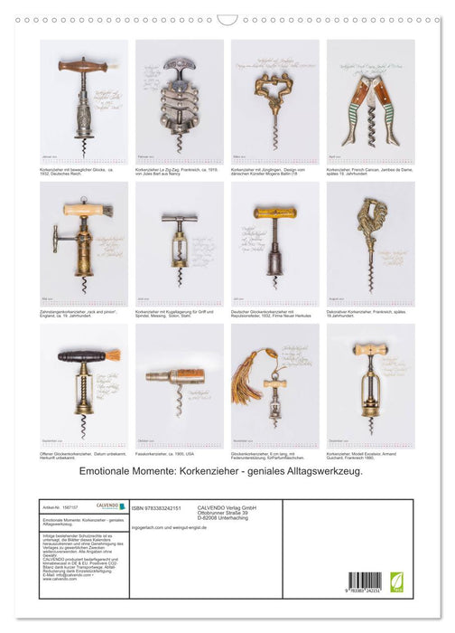 Emotional moments: corkscrew - ingenious everyday tool. (CALVENDO wall calendar 2024) 