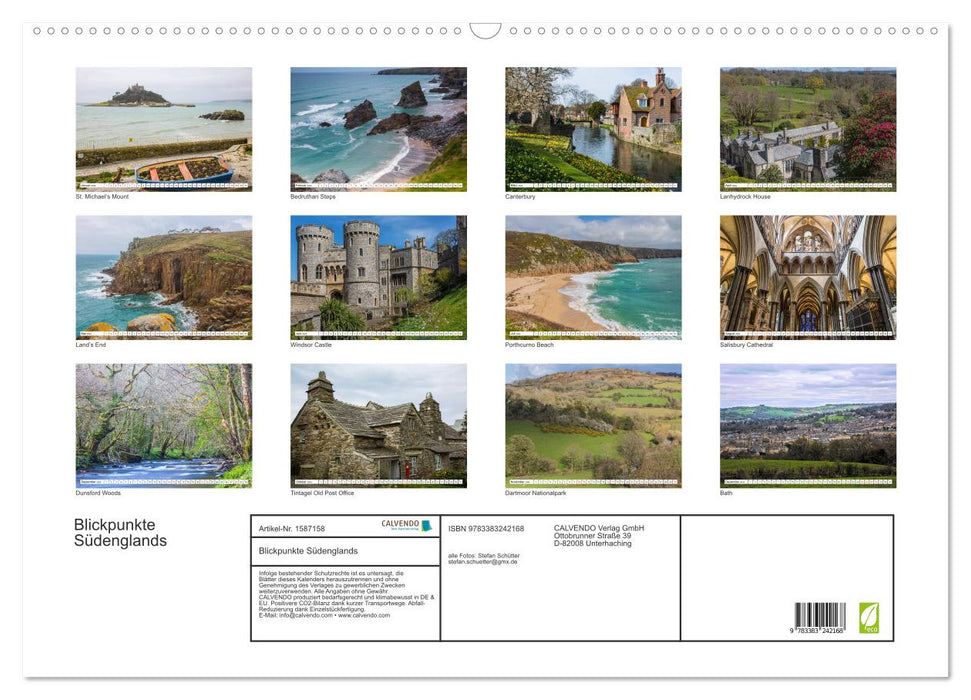 Viewpoints of southern England (CALVENDO wall calendar 2024) 