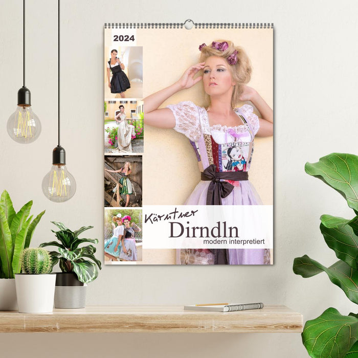 Dirndl carinthien - interprétation moderne (calendrier mural CALVENDO 2024) 