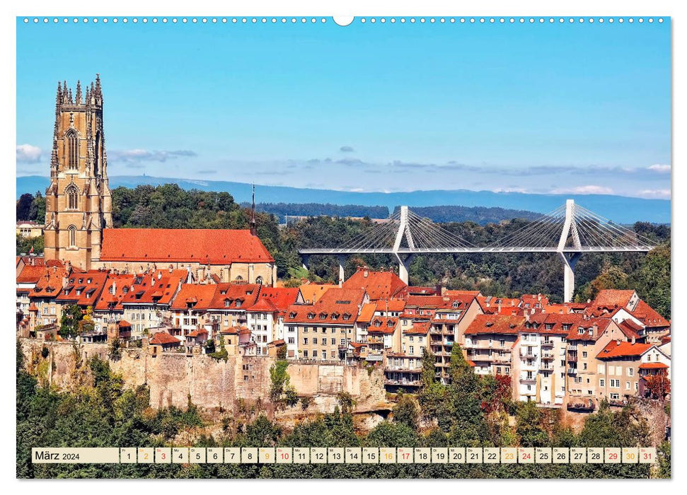 Auf der großen Tour durch die Schweiz, Etappe 2, Genfer See nach St. Gallen (CALVENDO Wandkalender 2024)