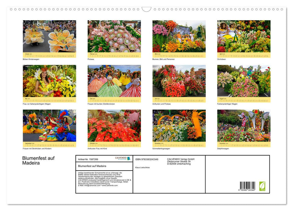 Flower festival in Madeira (CALVENDO wall calendar 2024) 