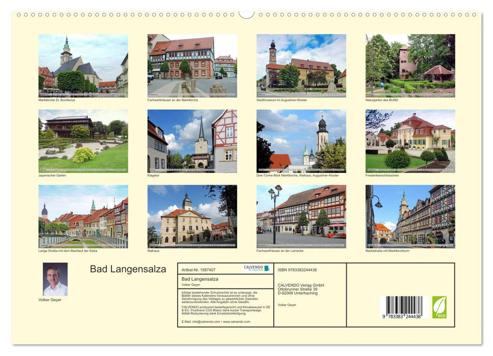 Bad Langensalza - The spa and garden city (CALVENDO Premium Wall Calendar 2024) 