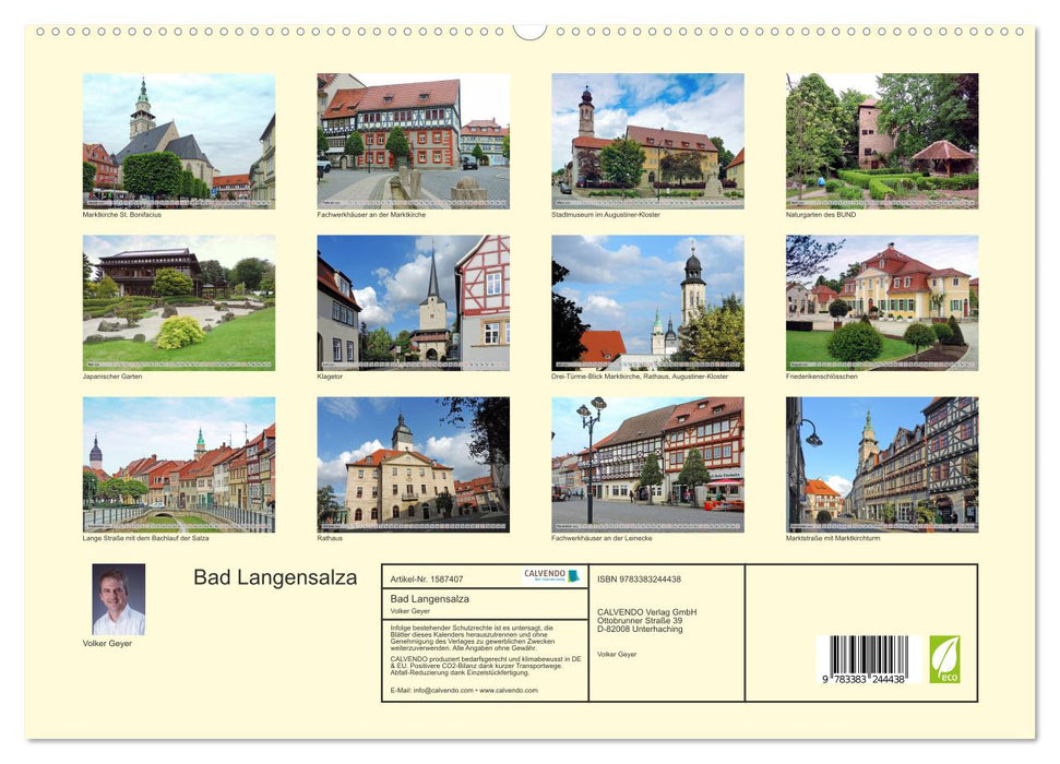 Bad Langensalza - Die Kur- und Gartenstadt (CALVENDO Premium Wandkalender 2024)