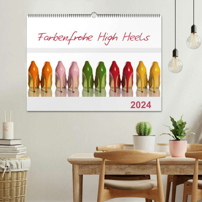 Farbenfrohe High Heels (CALVENDO Wandkalender 2024)
