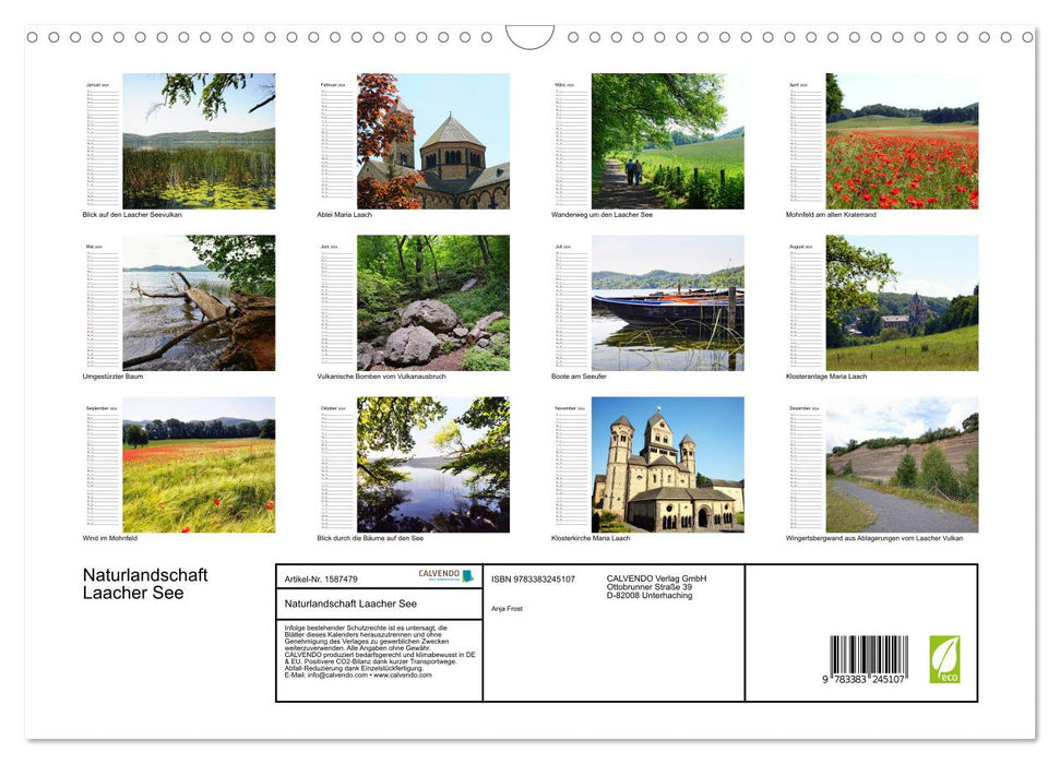 Naturlandschaft Laacher See (CALVENDO Wandkalender 2024)