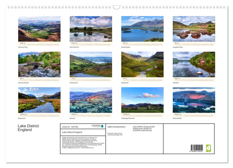 Lake District England (CALVENDO Wandkalender 2024)