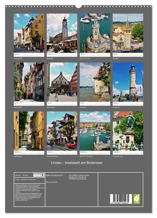 Lindau - island town on Lake Constance (CALVENDO Premium Wall Calendar 2024) 