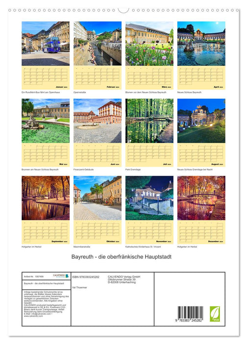 Bayreuth - die oberfränkische Hauptstadt (CALVENDO Premium Wandkalender 2024)