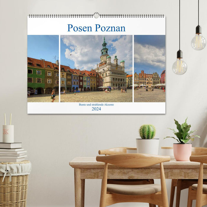 Posen Poznan - Bunte und strahlende Akzente (CALVENDO Wandkalender 2024)