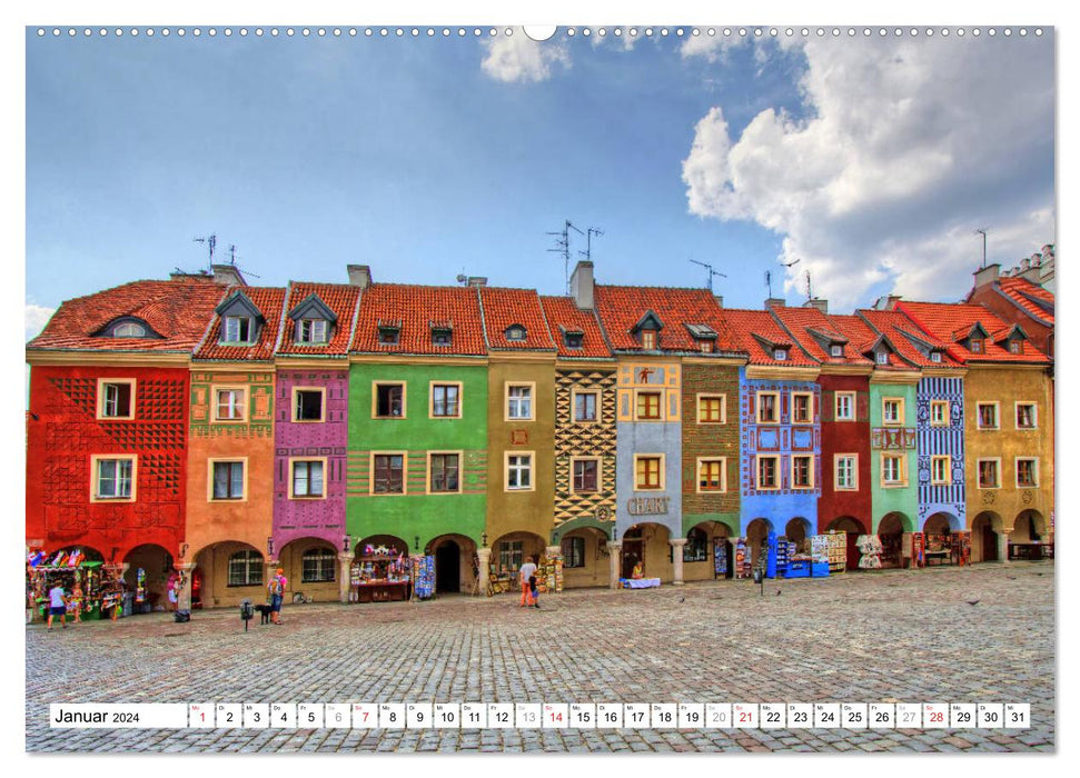 Poznan Poznan - Colorful and bright accents (CALVENDO wall calendar 2024) 