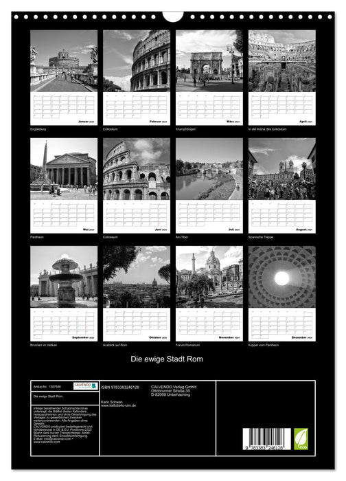 Die ewige Stadt Rom (CALVENDO Wandkalender 2024)