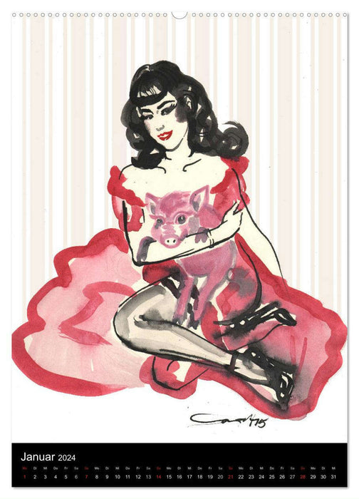 Betty Page - Quickies par SARA HORWATH (Calendrier mural CALVENDO 2024) 
