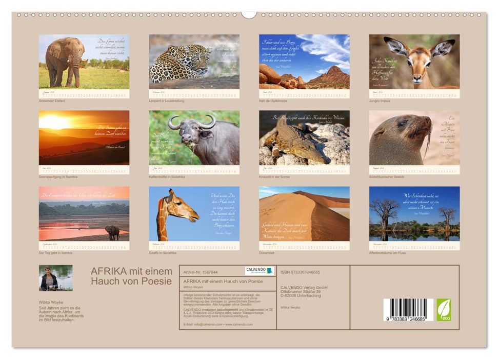 AFRIKA mit einem Hauch von Poesie (CALVENDO Premium Wandkalender 2024)