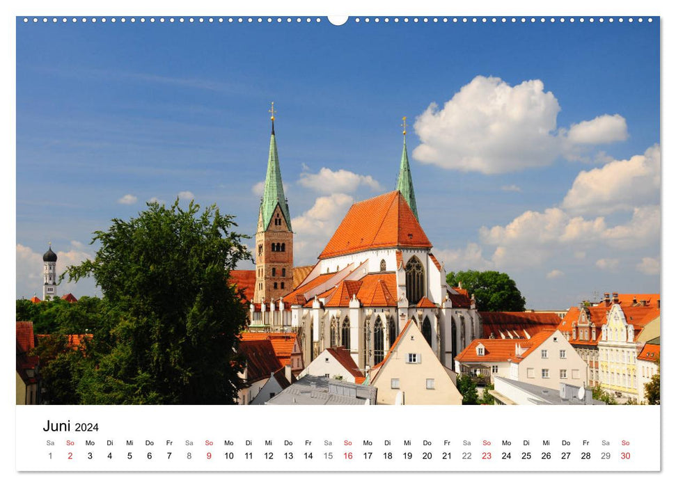 Augsburg – Die Highlights der schwäbischen Metropole (CALVENDO Premium Wandkalender 2024)