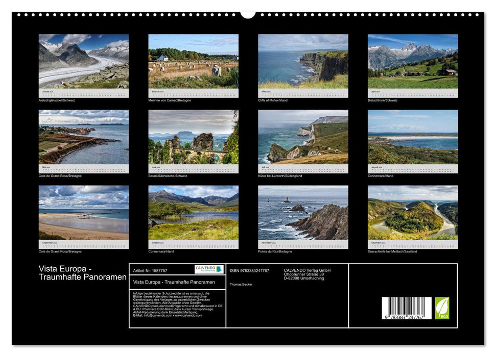 Vista Europa - Traumhafte Panoramen (CALVENDO Premium Wandkalender 2024)