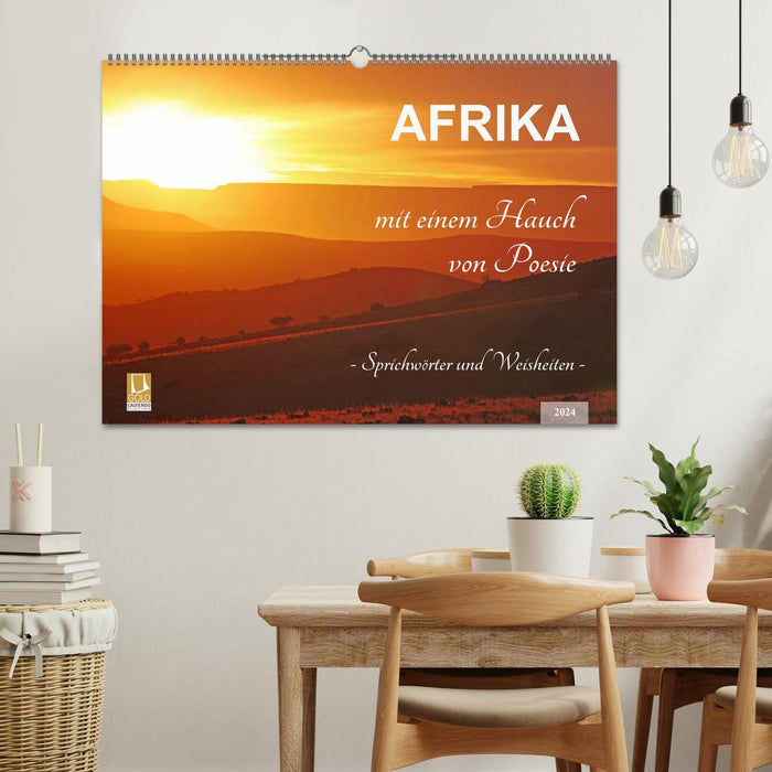 AFRIQUE avec une touche de poésie (Calendrier mural CALVENDO 2024) 