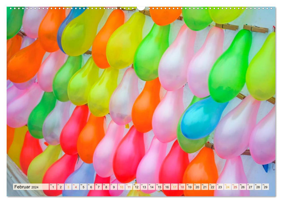 Mein schöner bunter Luftballon (CALVENDO Premium Wandkalender 2024)