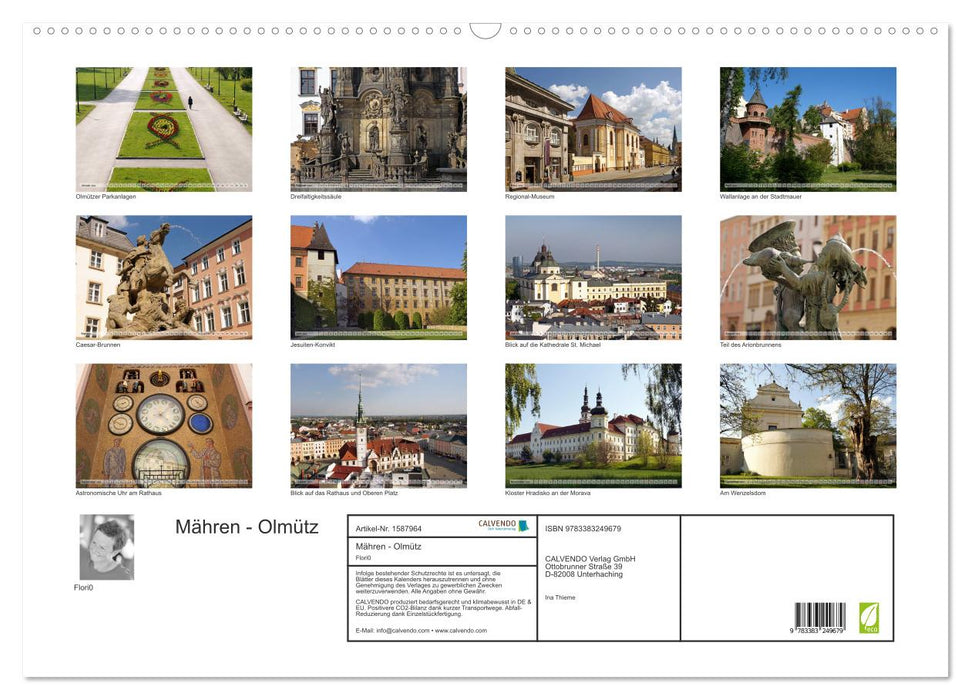 Moravie - Olomouc (Calendrier mural CALVENDO 2024) 